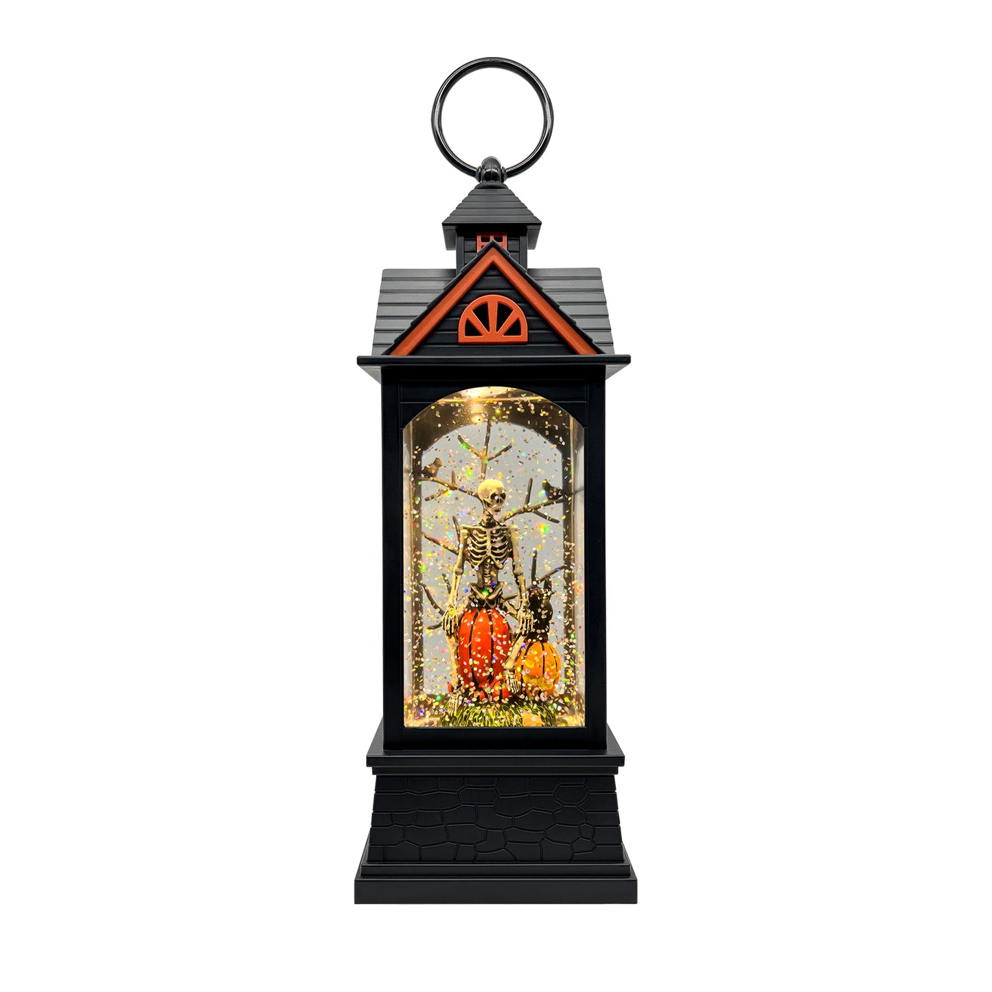 Halloween Snow Globe Lantern, Spooky Ghost Halloween Decor, Plug-in & Battery Operated Snow Globes for Halloween Decorations Indoor