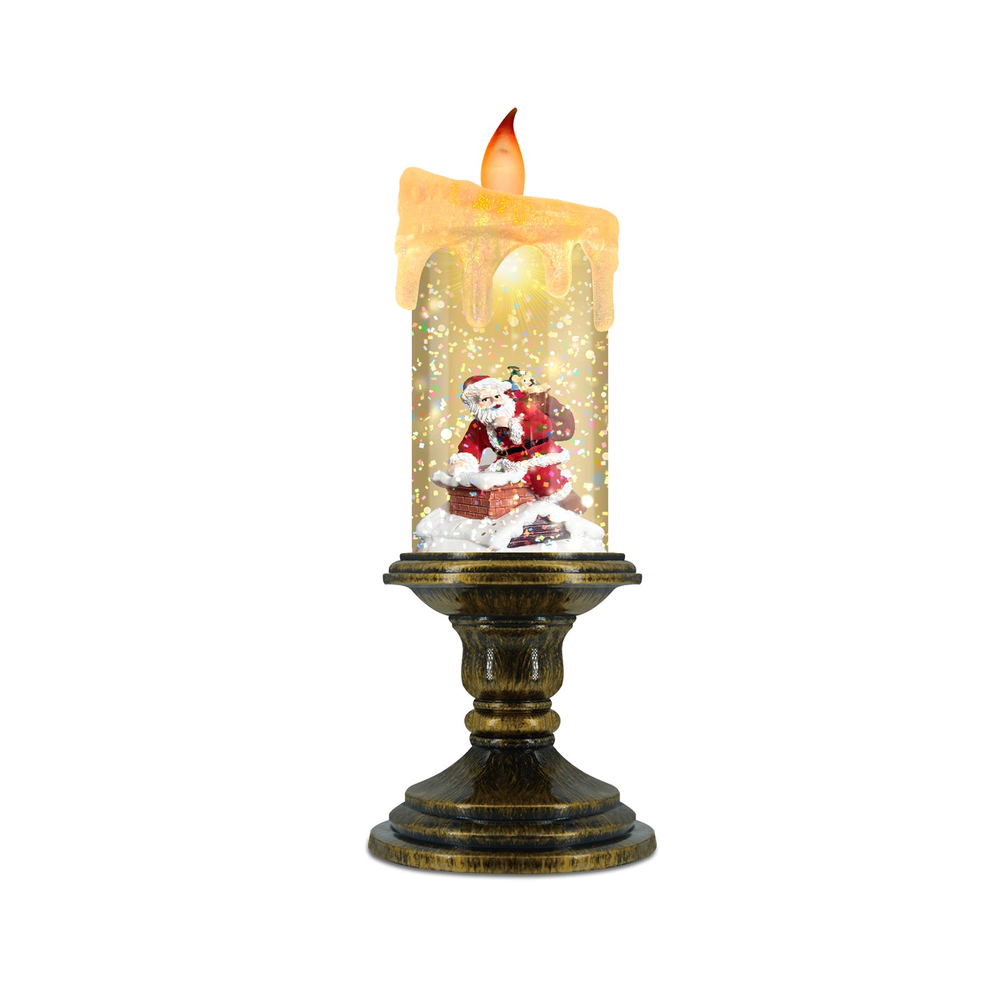 Christmas Flameless Candles, Flickering LED Candles with Timer, Snow Globe Candle Lights for Christmas Decorations
