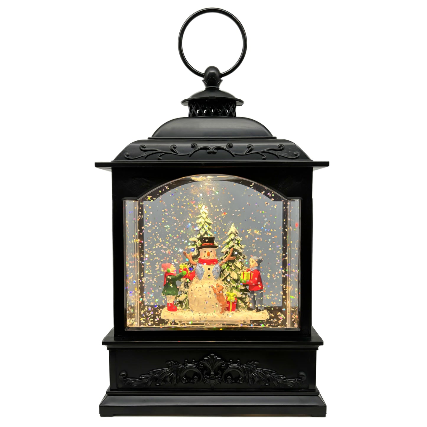 Christmas Snow Globes Lantern with Music & Timer - USB/Battery Operated LED Glittering Globe Lantern, Snow Globe Decoration Lantern for Home Holiday Decor
