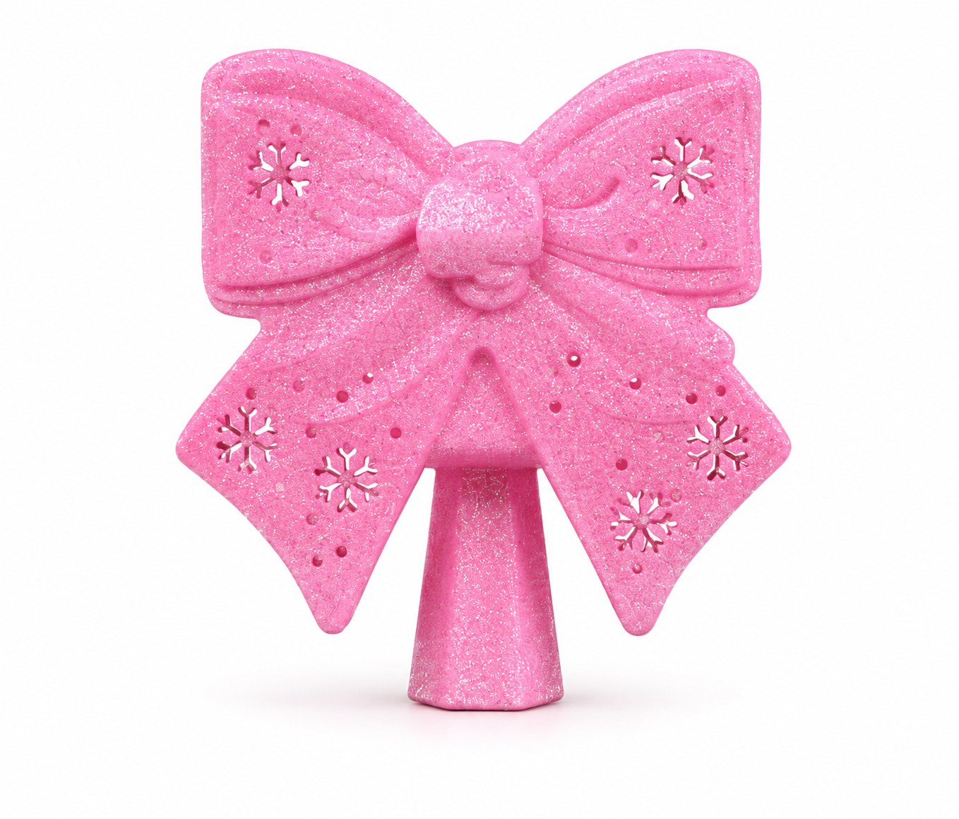 Pink bow Christmas tree topper
