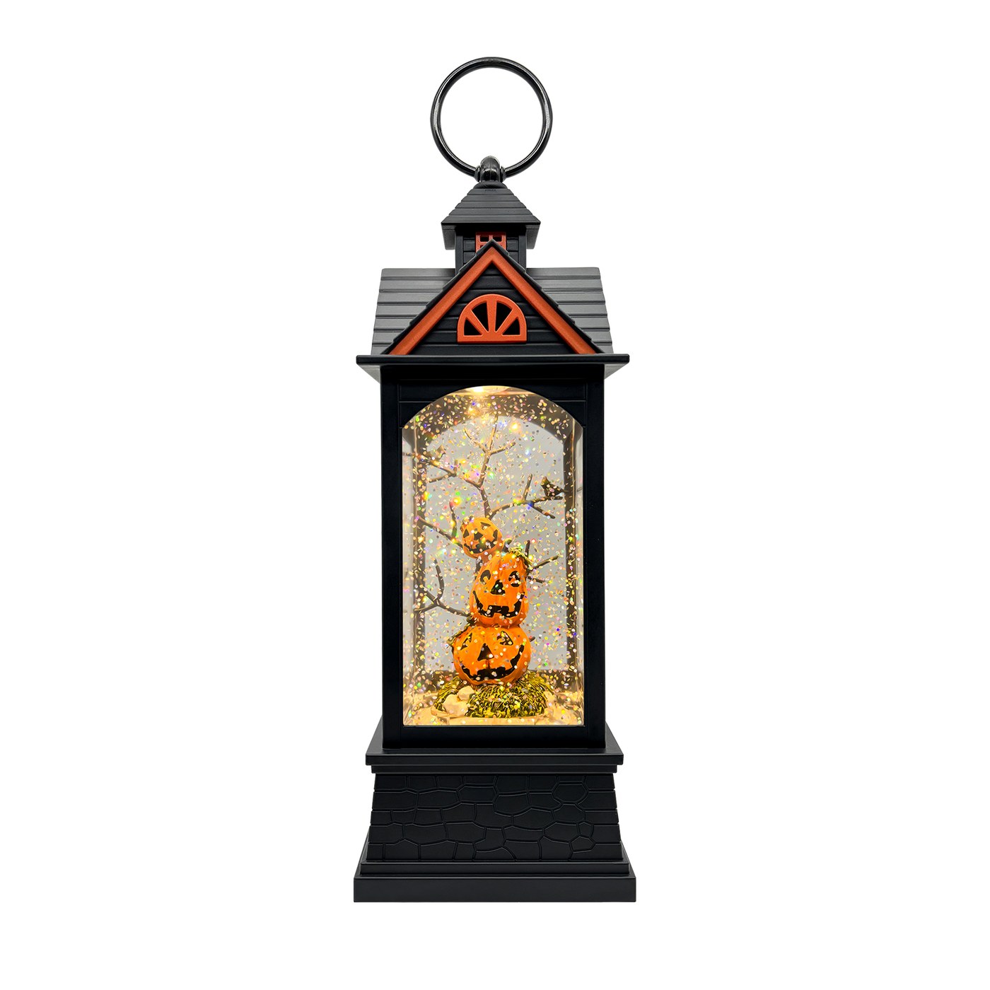 Halloween pumpkin snow globe lantern