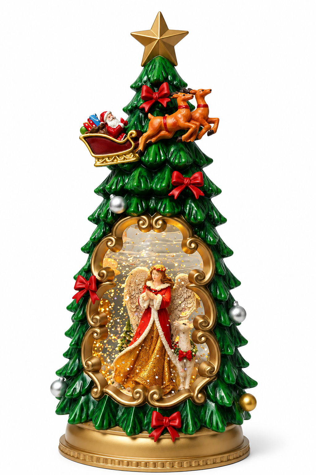 Angel Christmas Tree Snow Globe