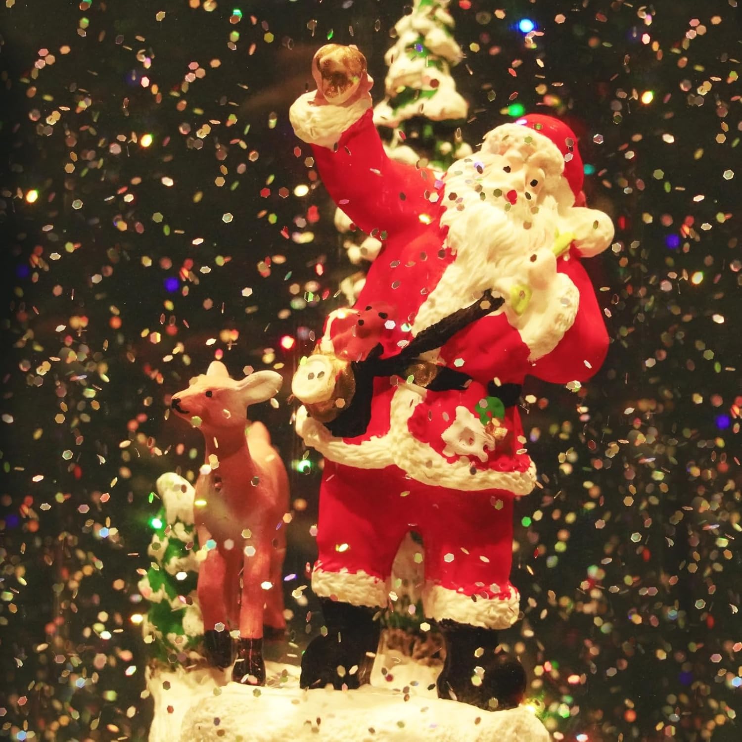 Long Santa Snow Globe Lantern