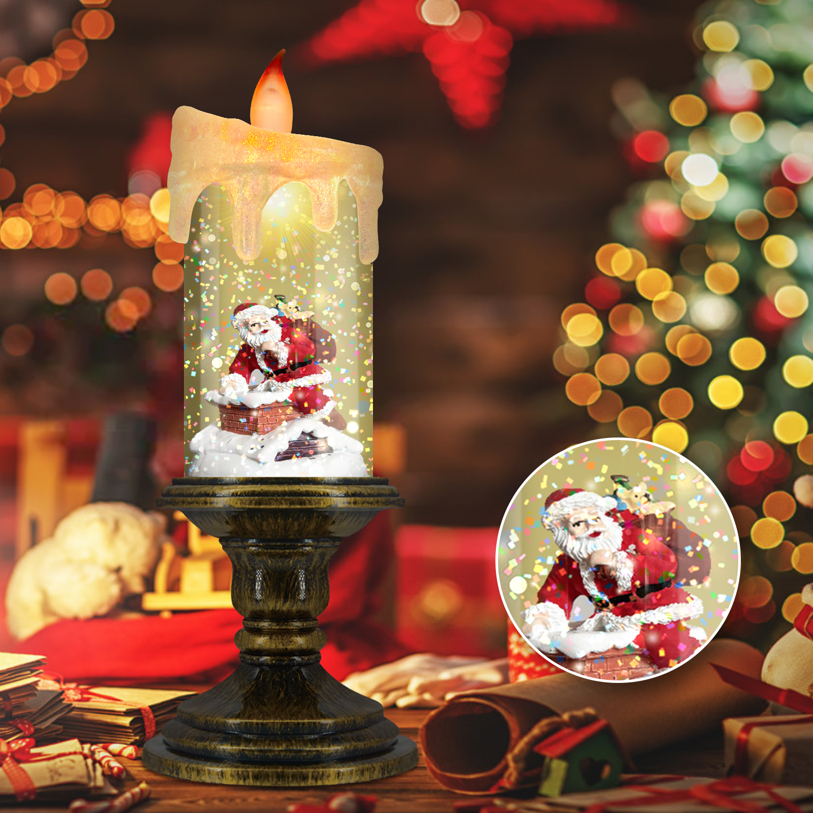 New Santa Christmas Candle Lantern