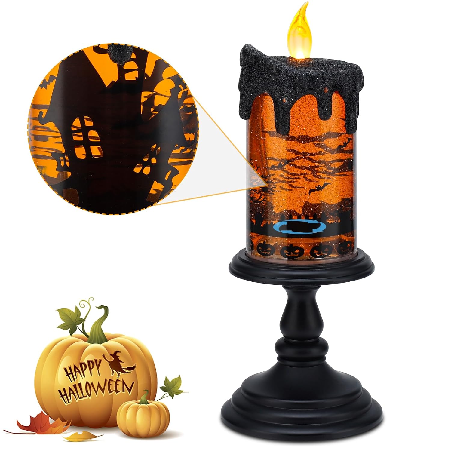 Orange Halloween Flameless Candle