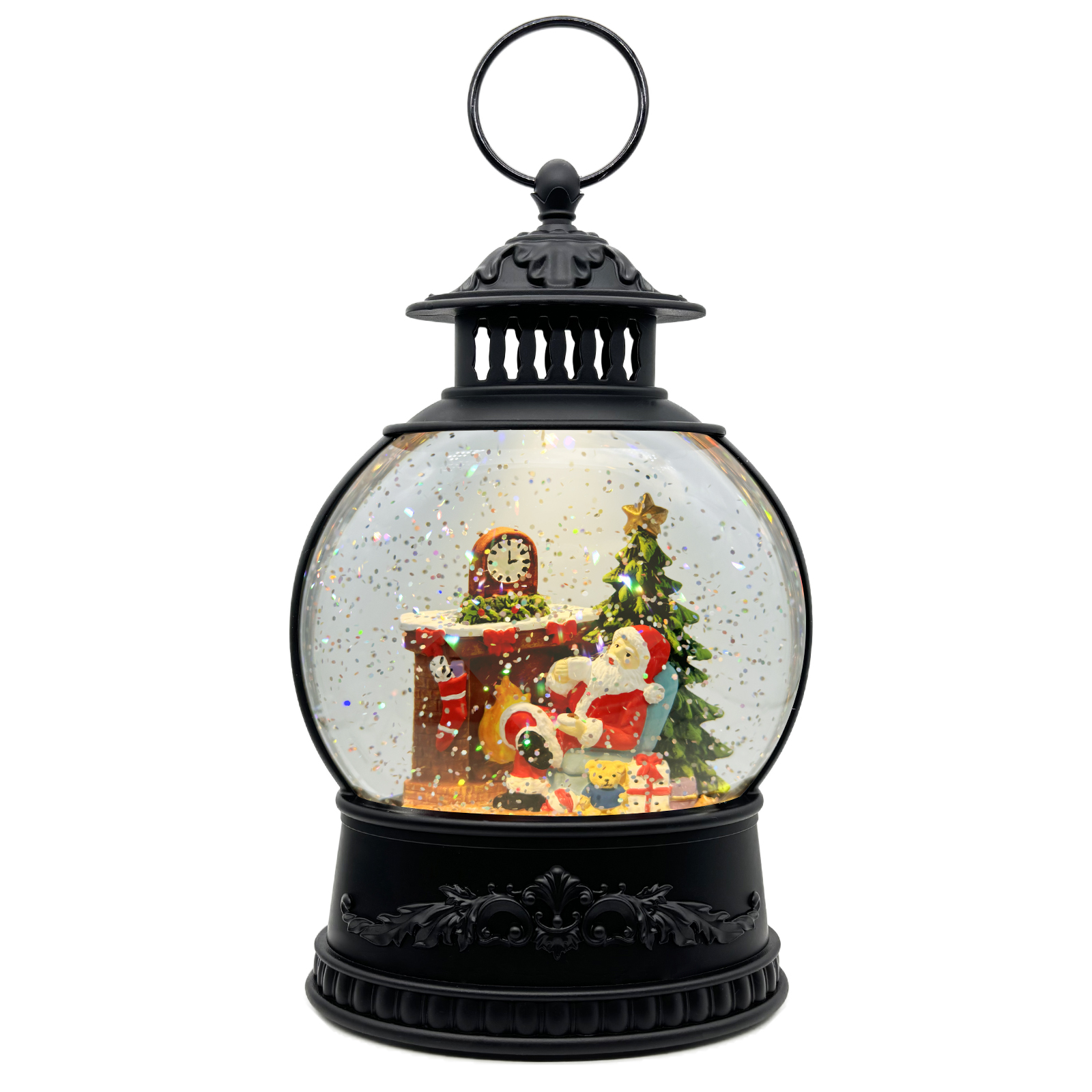 Oval Fireplace Snow Globe Lantern
