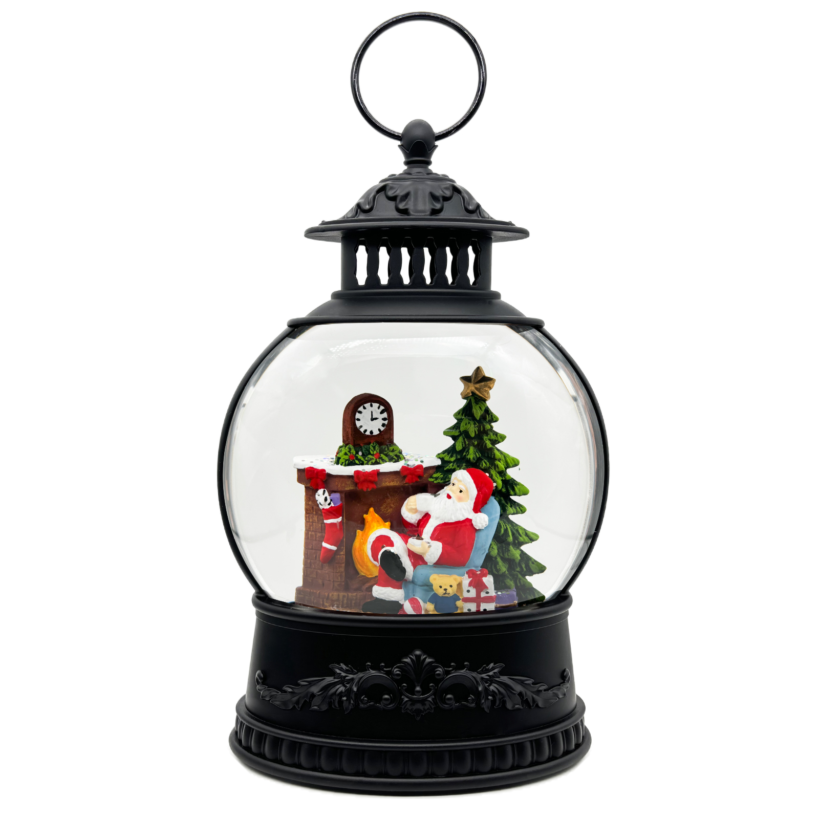 Oval Fireplace Snow Globe Lantern