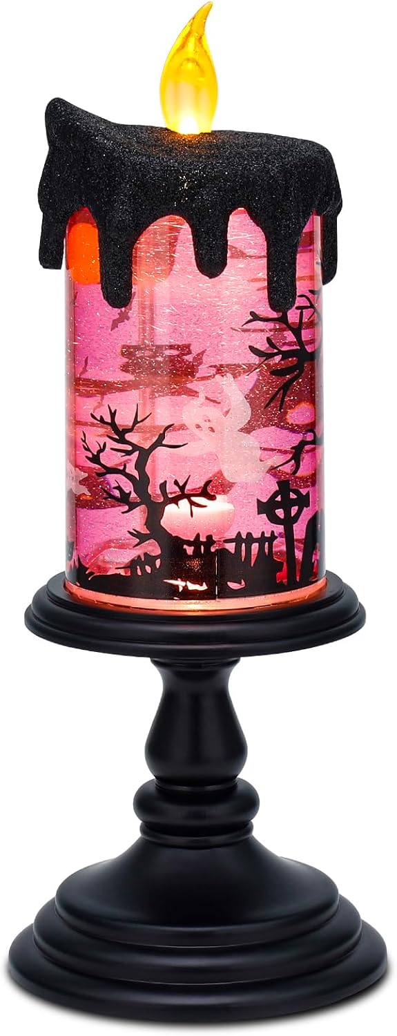 Pink Halloween Flameless Candle