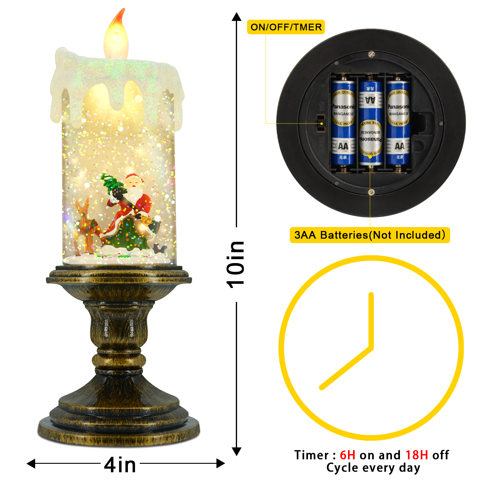 Santa Christmas Candle Lantern
