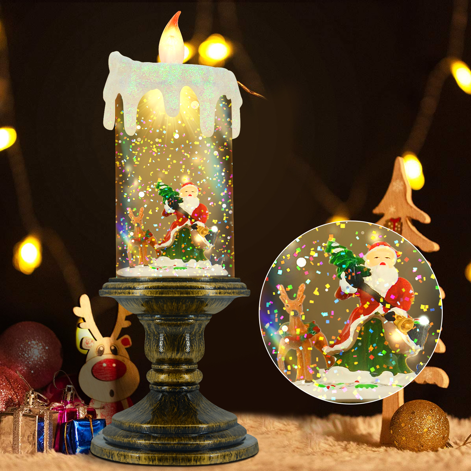 Santa Christmas Candle Lantern