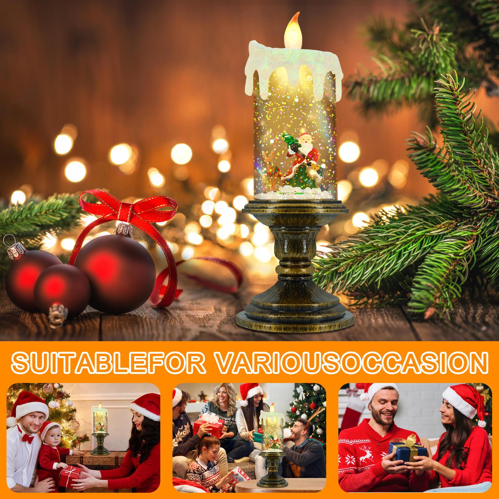 Santa Christmas Candle Lantern