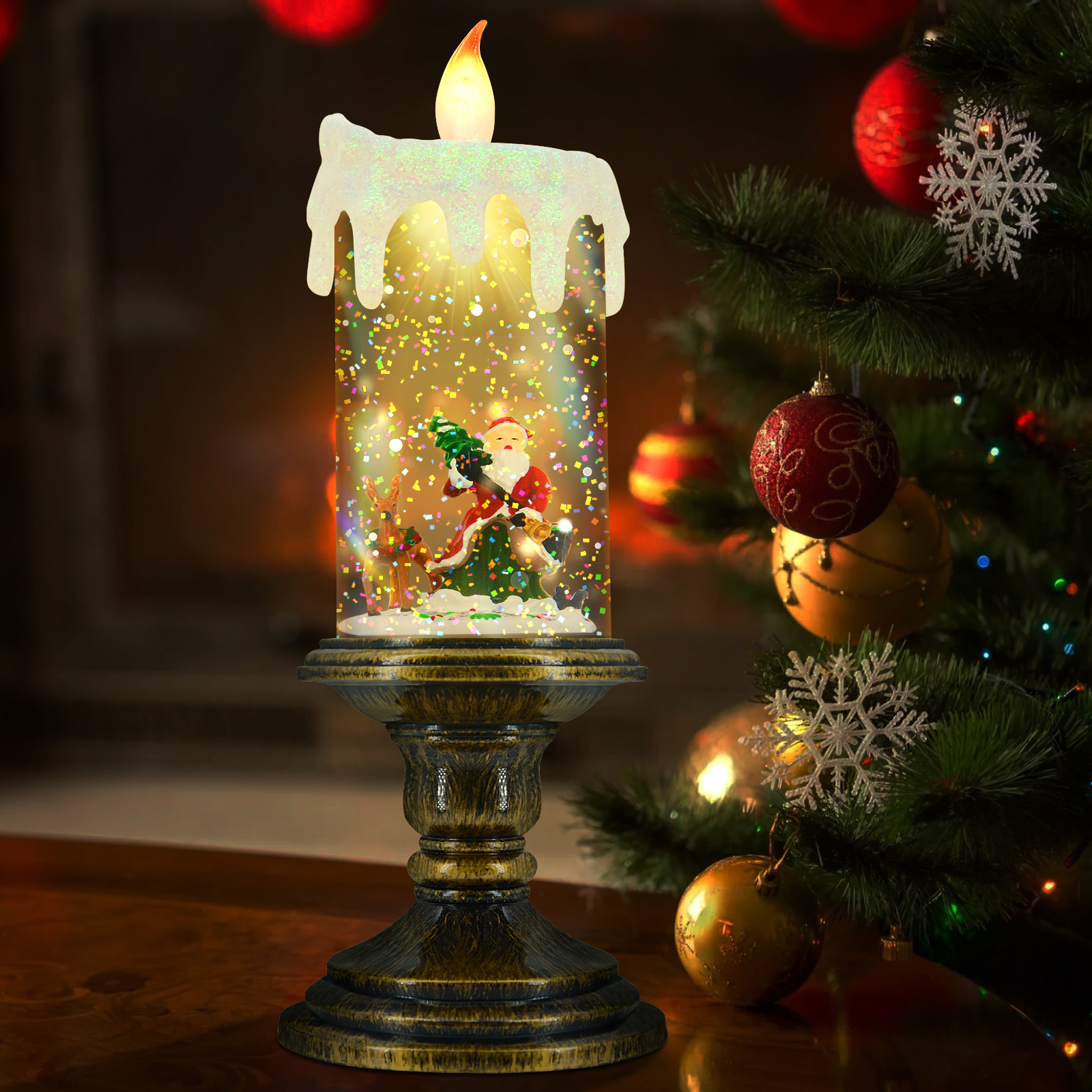Santa Christmas Candle Lantern