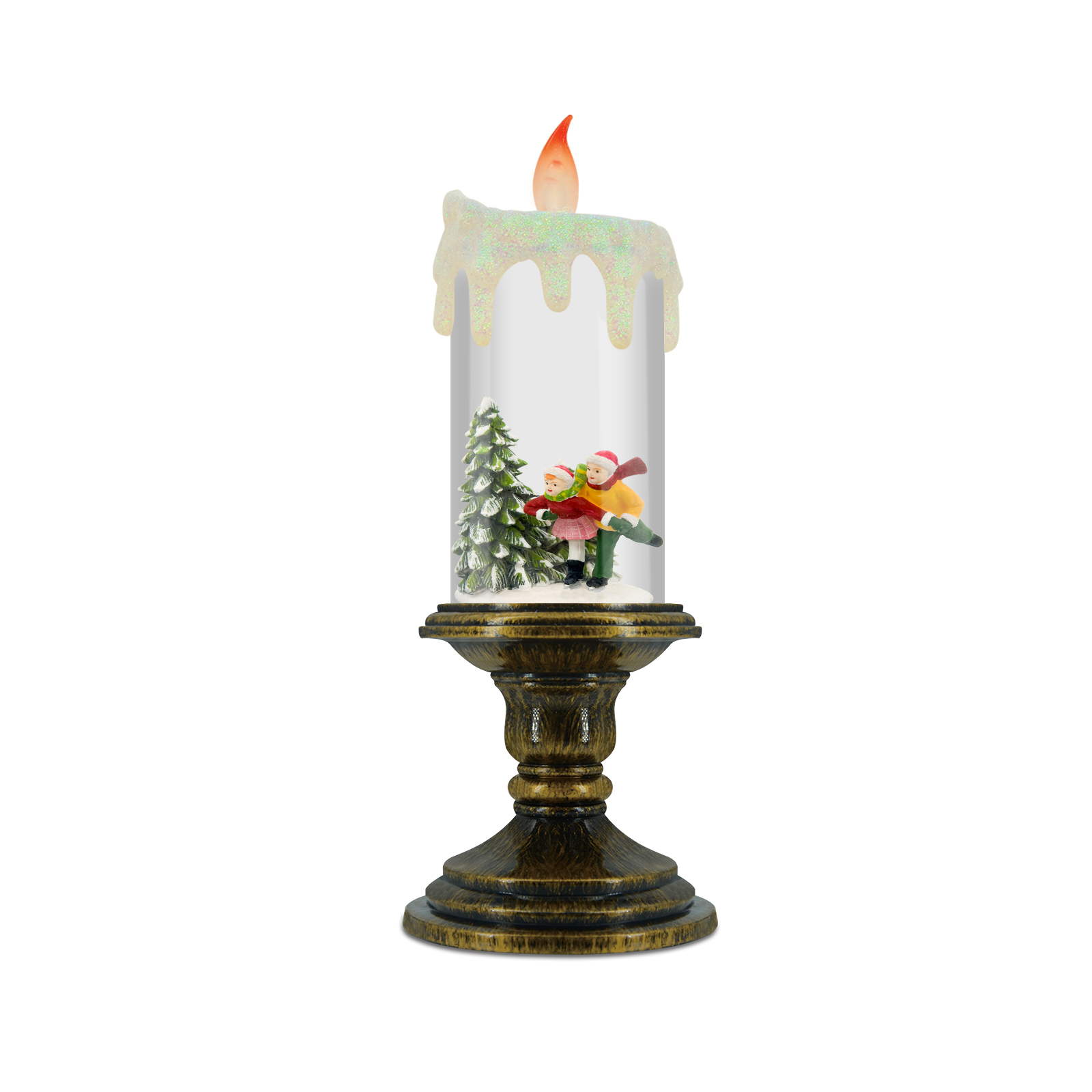 Skiing Christmas Candle Lantern
