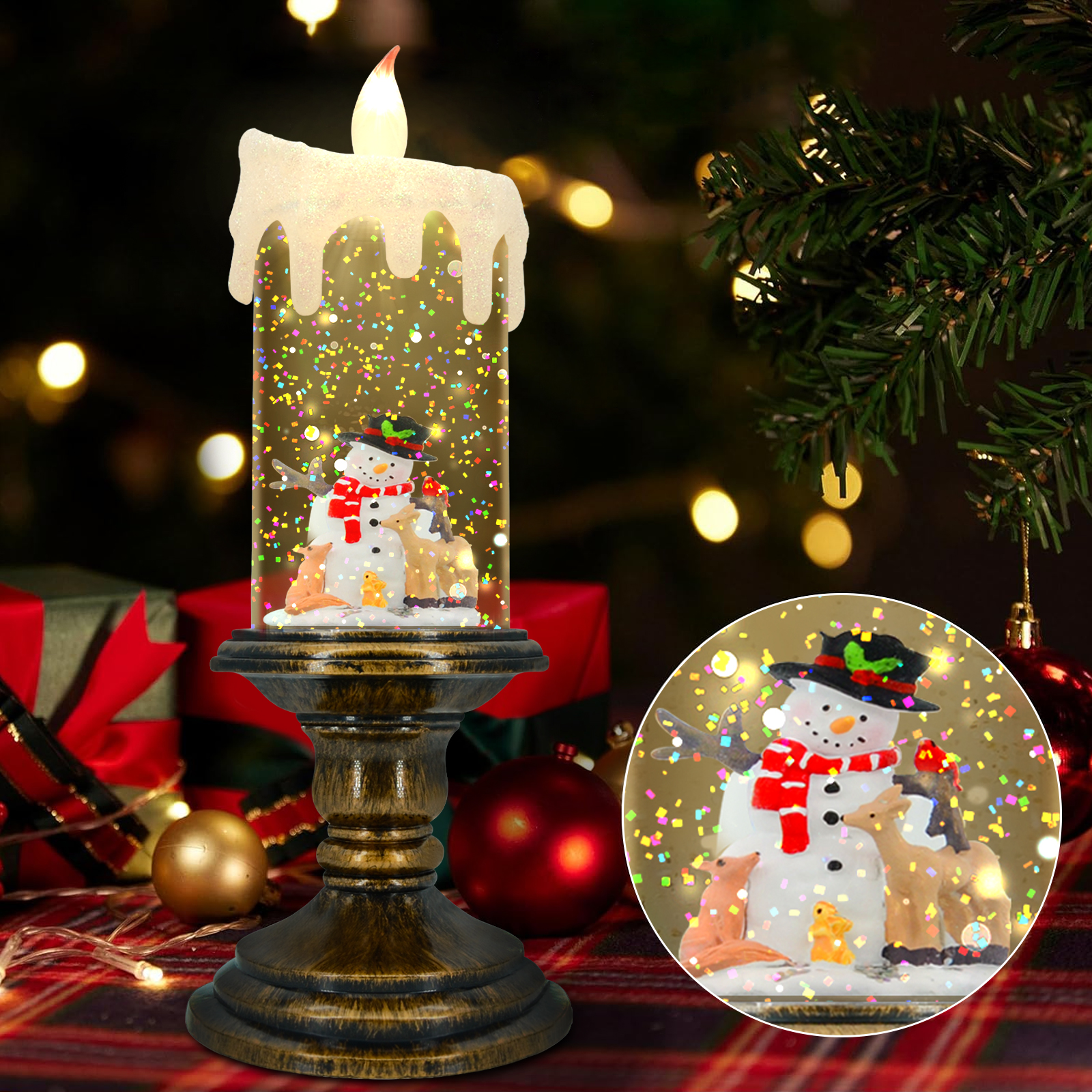 Snowman Christmas Candle Lantern