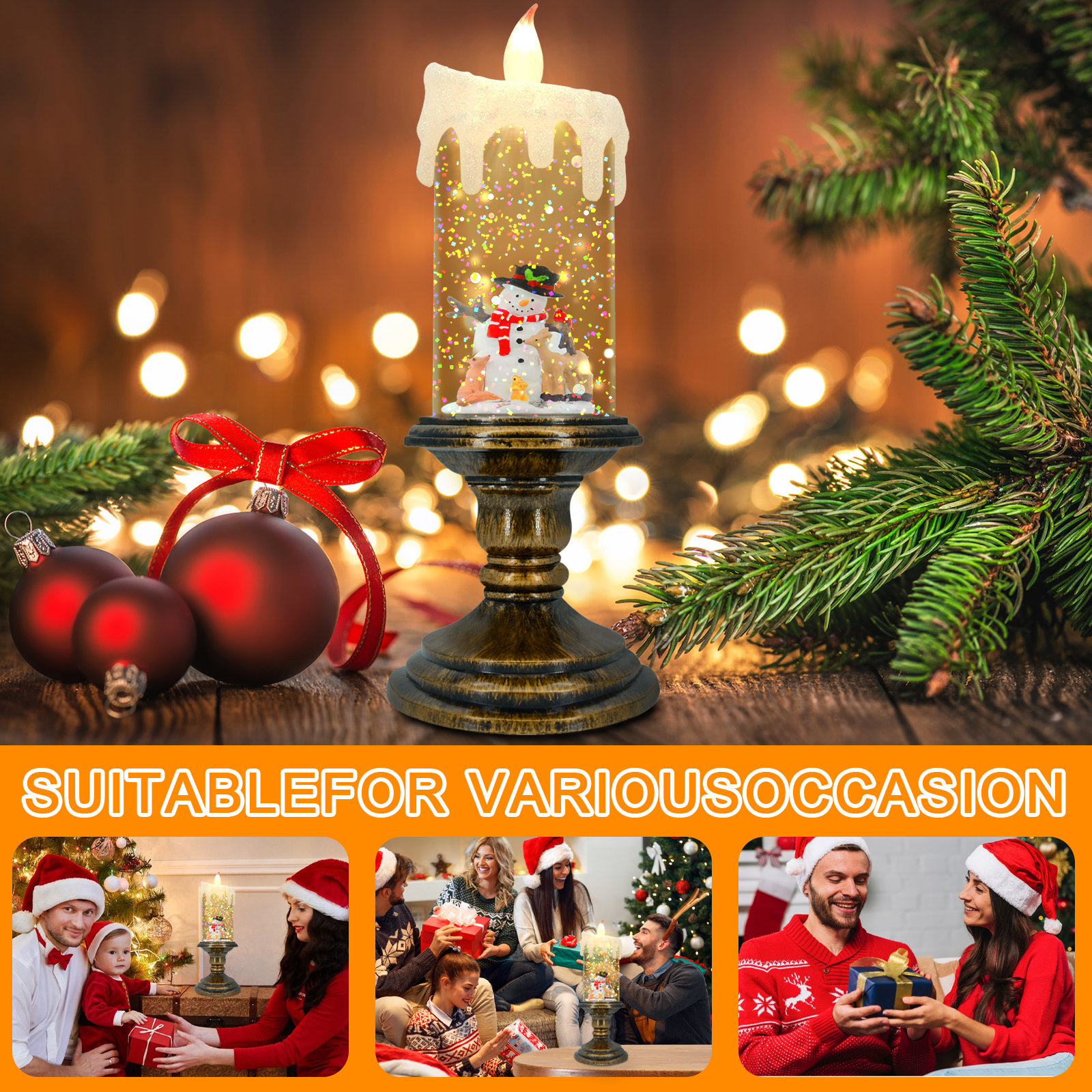 Snowman Christmas Candle Lantern