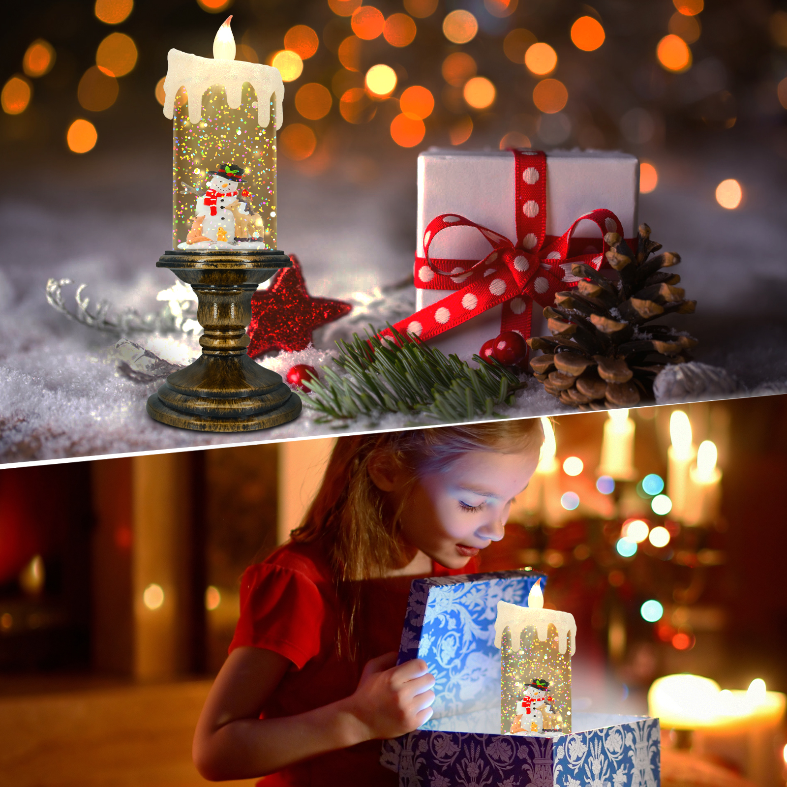 Snowman Christmas Candle Lantern