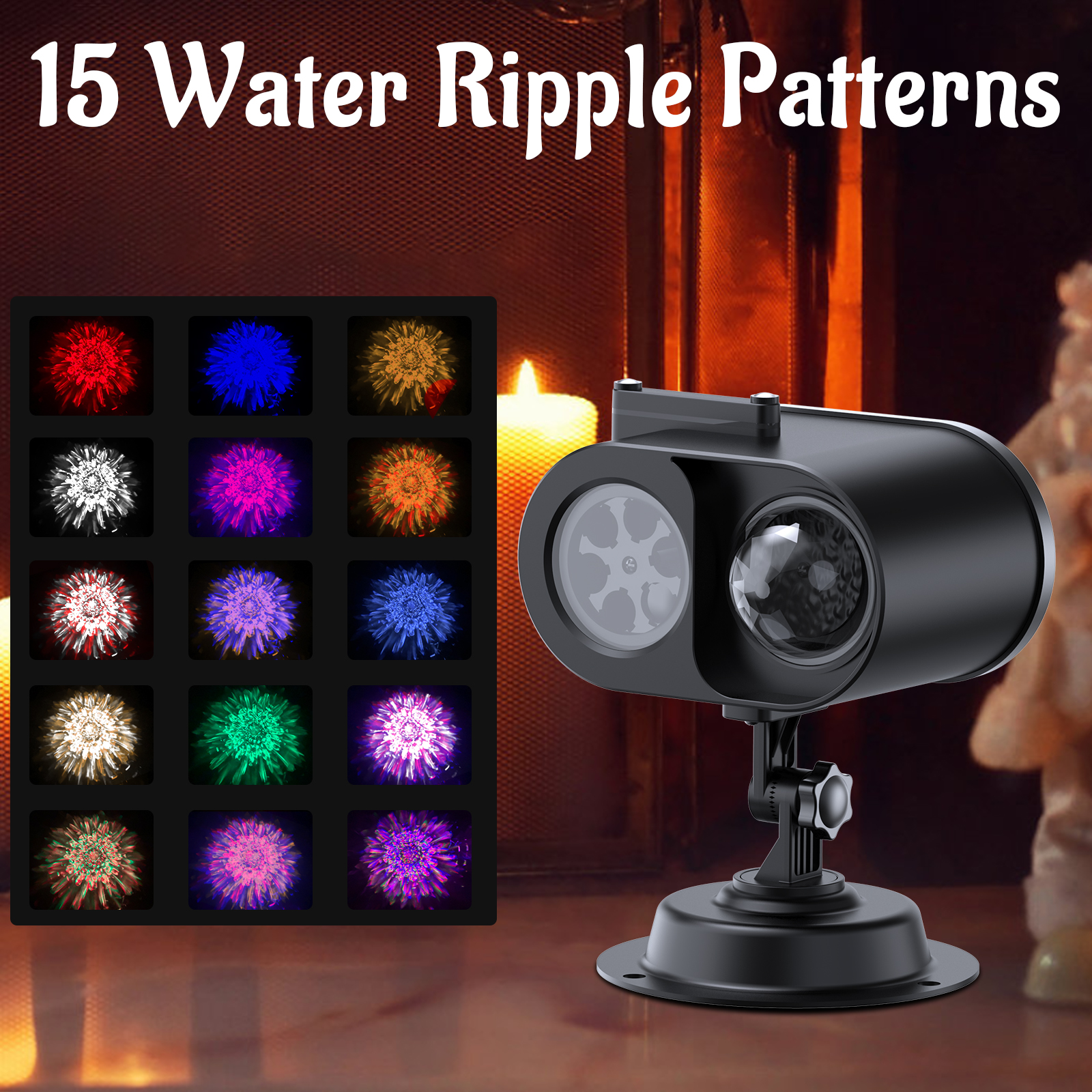 Dual-Lens Outdoor Christmas Light Projector - side view