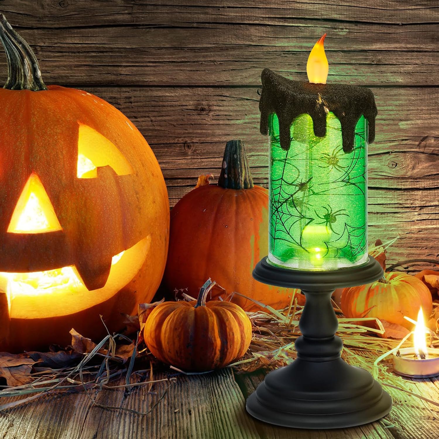 Green Halloween Flameless Candle - product detail