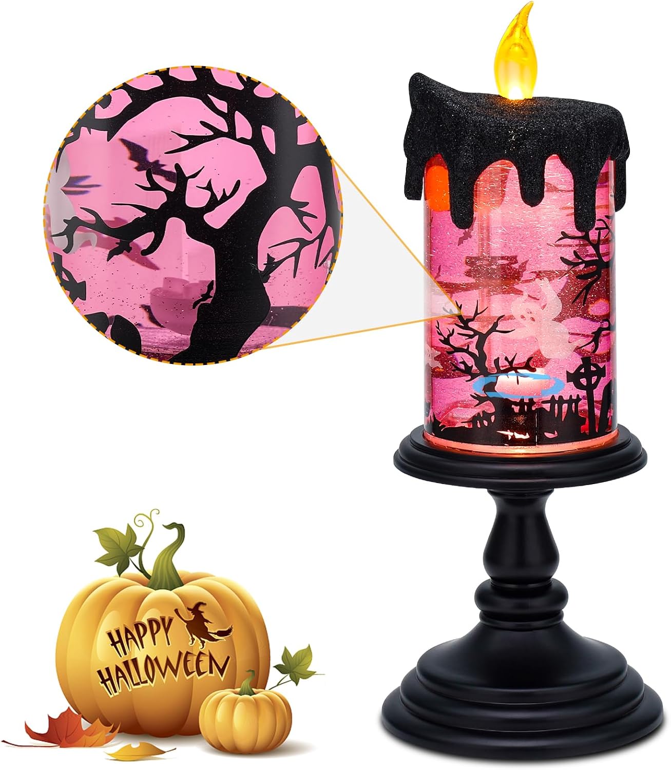 Pink Halloween Flameless Candle - product detail