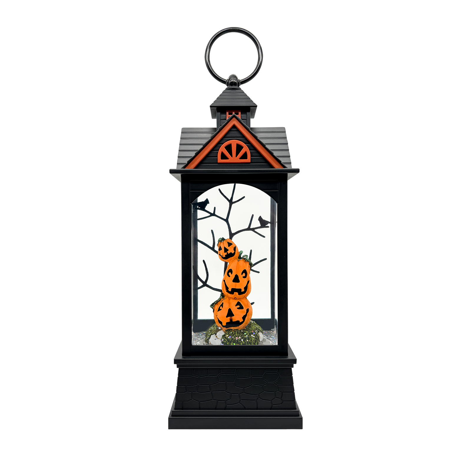 Pumpkin Halloween Snow Globe Lantern - detail view